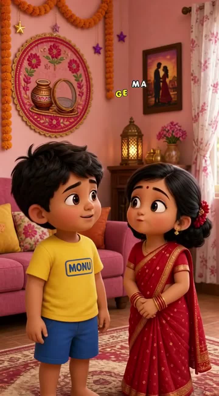 Cute baby-style 3D cartoon comedy video in an exact vertical 9:16… — AI cartoon
