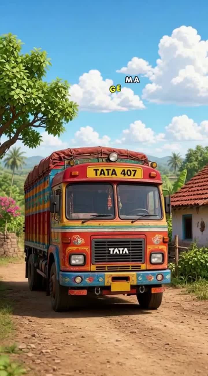 High-quality 3D cartoon animation featuring a colorful Indian TATA… — AI cartoon