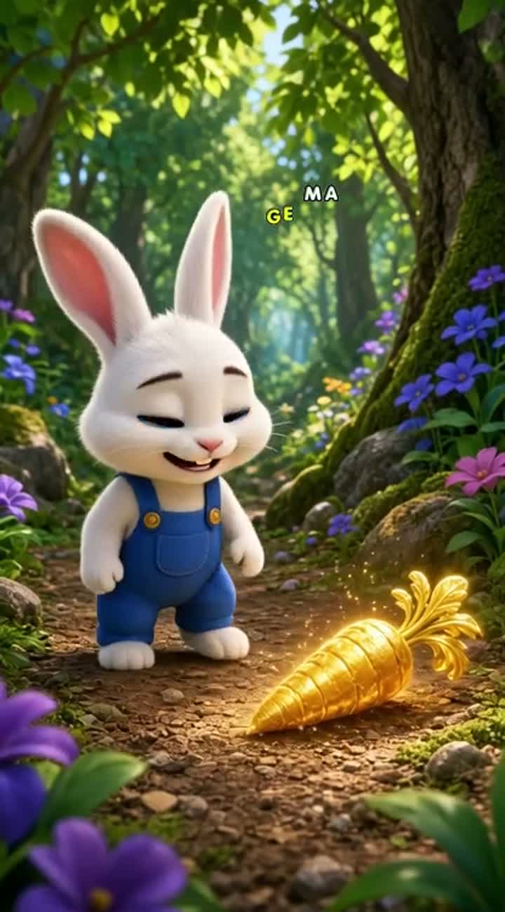 A cute white 3D cartoon rabbit named Lulu — AI cartoon