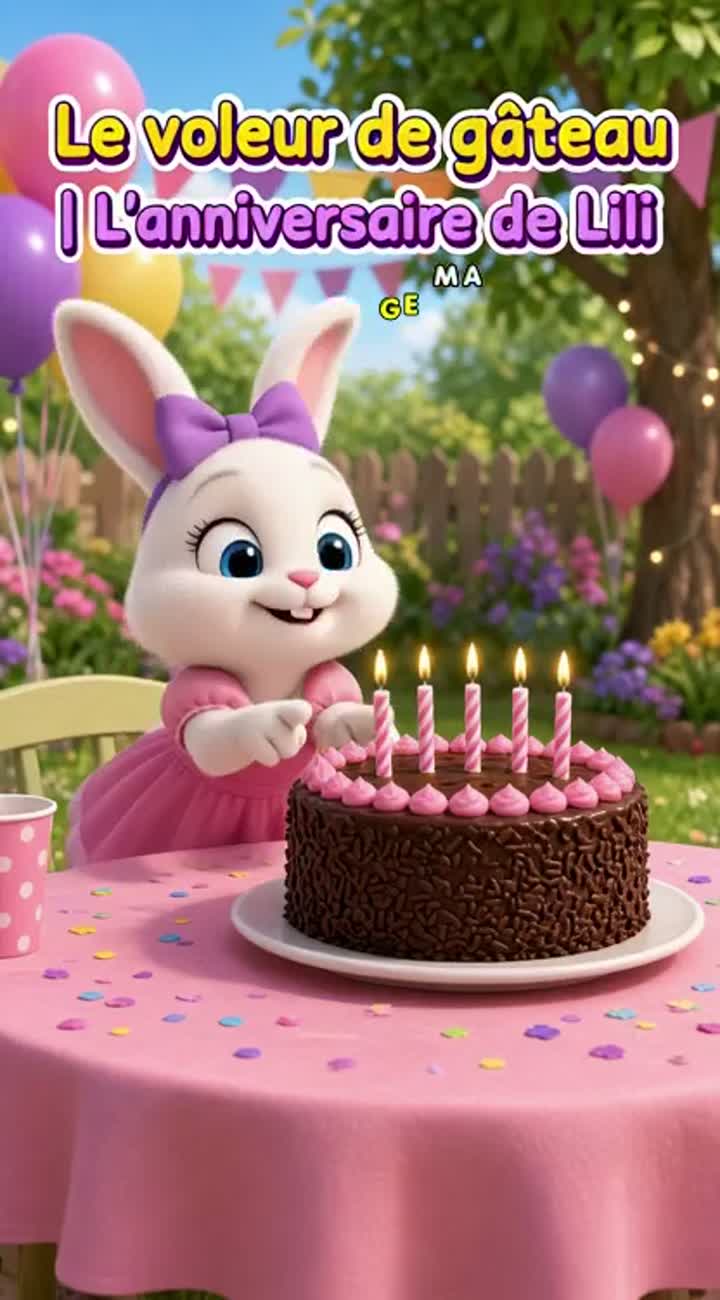 Titre: Le voleur de gâteau | L'anniversaire de Lili — AI cartoon