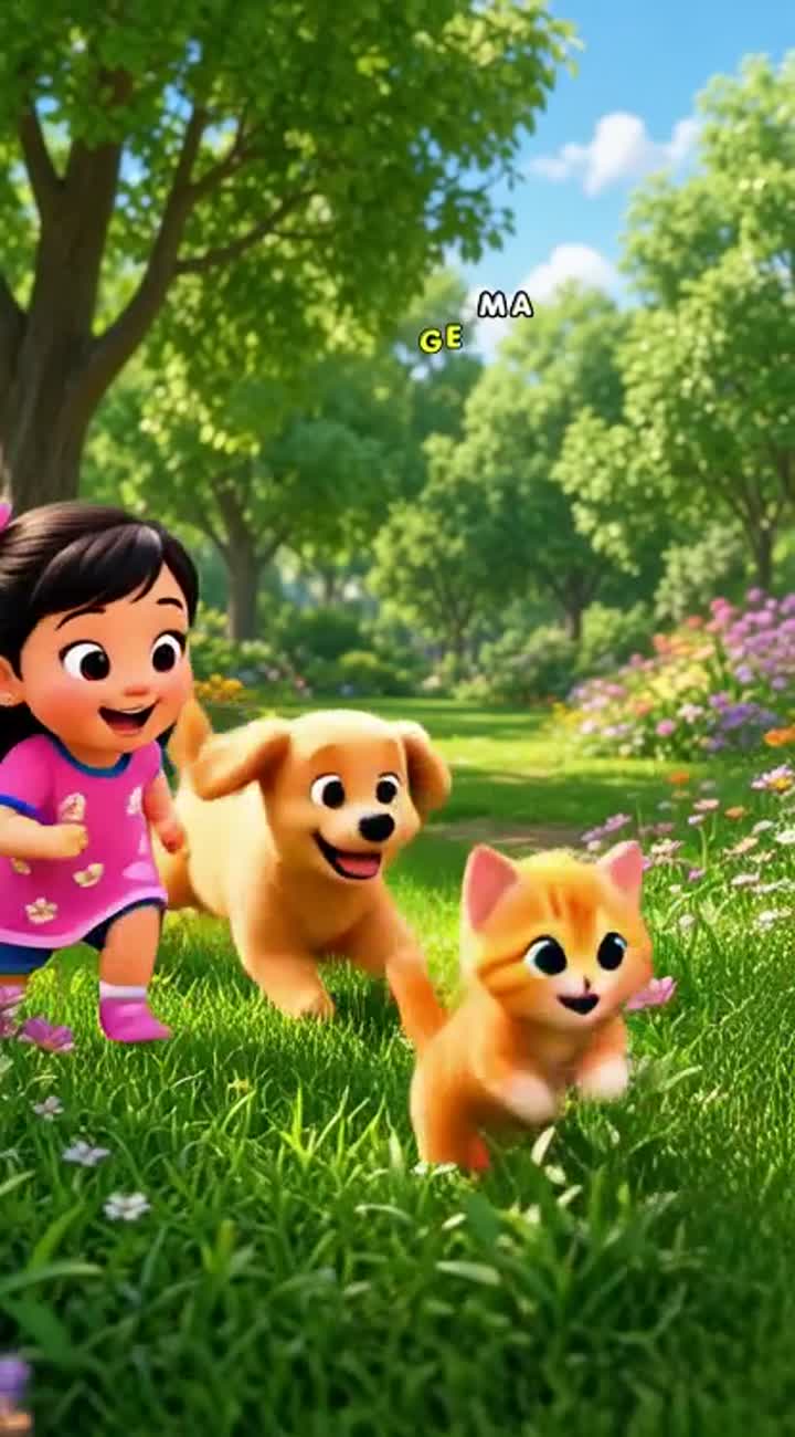 Cute 3D cartoon animation in a beautiful green park — AI cartoon