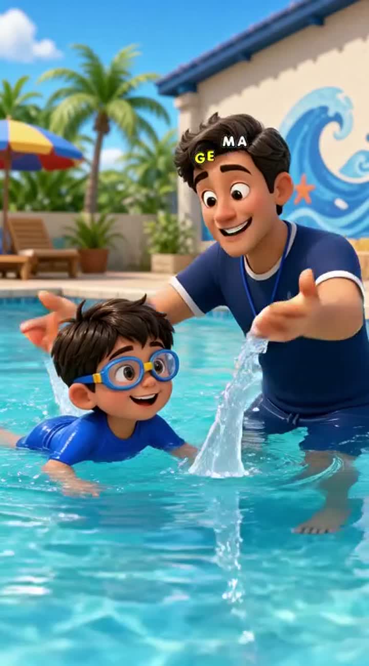 Beautiful 3D cartoon animation of a cute little boy learning… — AI cartoon