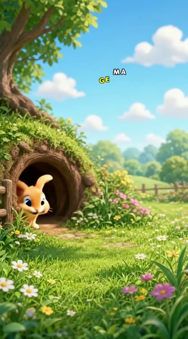 Little Bunny is happily eating a carrot — AI cartoon