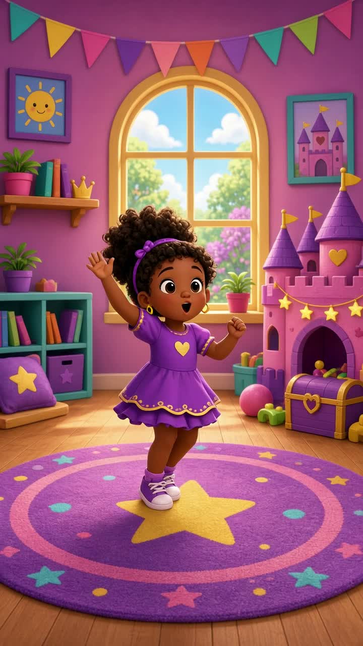 Royal is a brown skin little girl with puffy hair — AI cartoon