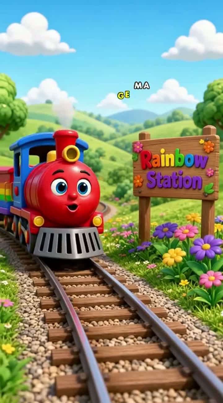 The Happy Rainbow Train — AI cartoon
