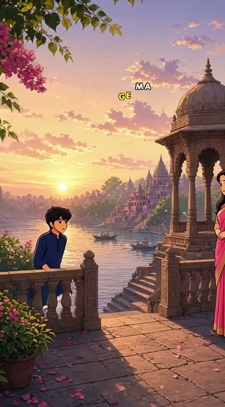 Beautiful 2D anime-style romantic short film set in India… — AI cartoon