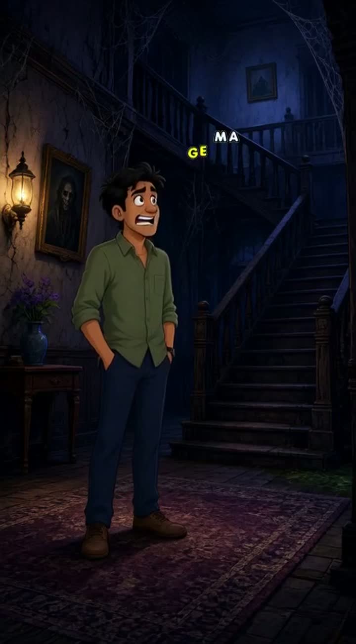 Expressive characters, comedic timing, and a spooky nighttime… — AI cartoon