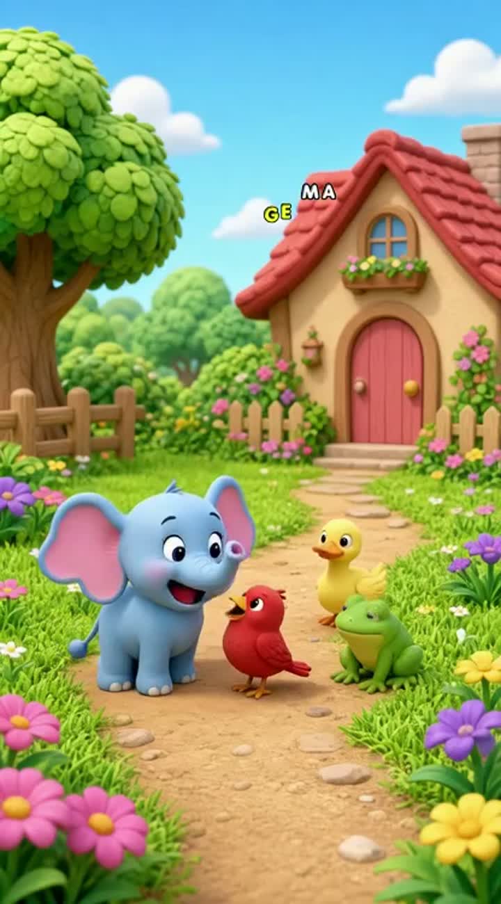 Original preschool cartoon called "Baby Ellie Learns Colors" — AI cartoon