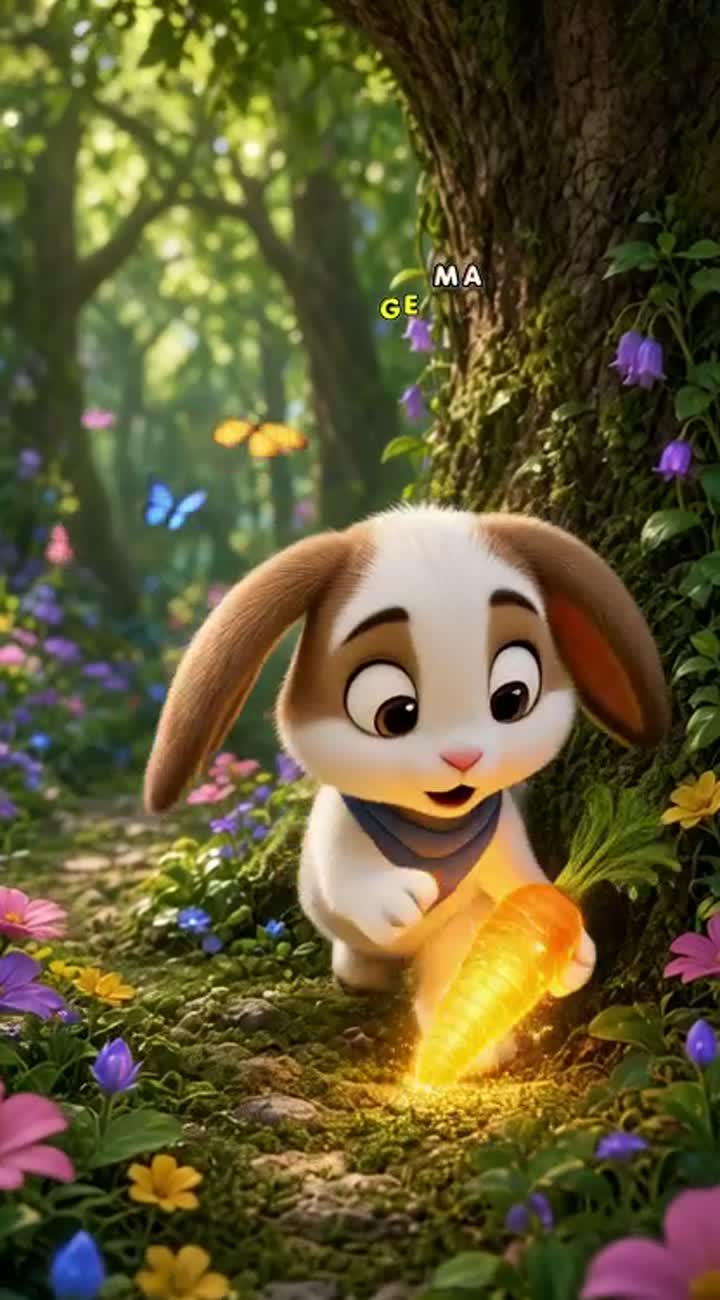 Colorful 3D animated kids cartoon short titled "Bobo and the Magic… — AI cartoon
