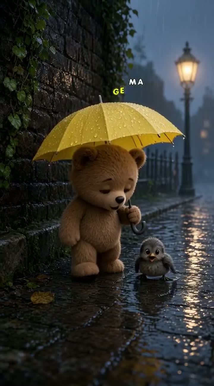 Heartwarming 3D animated short film about a tiny teddy bear… — AI cartoon