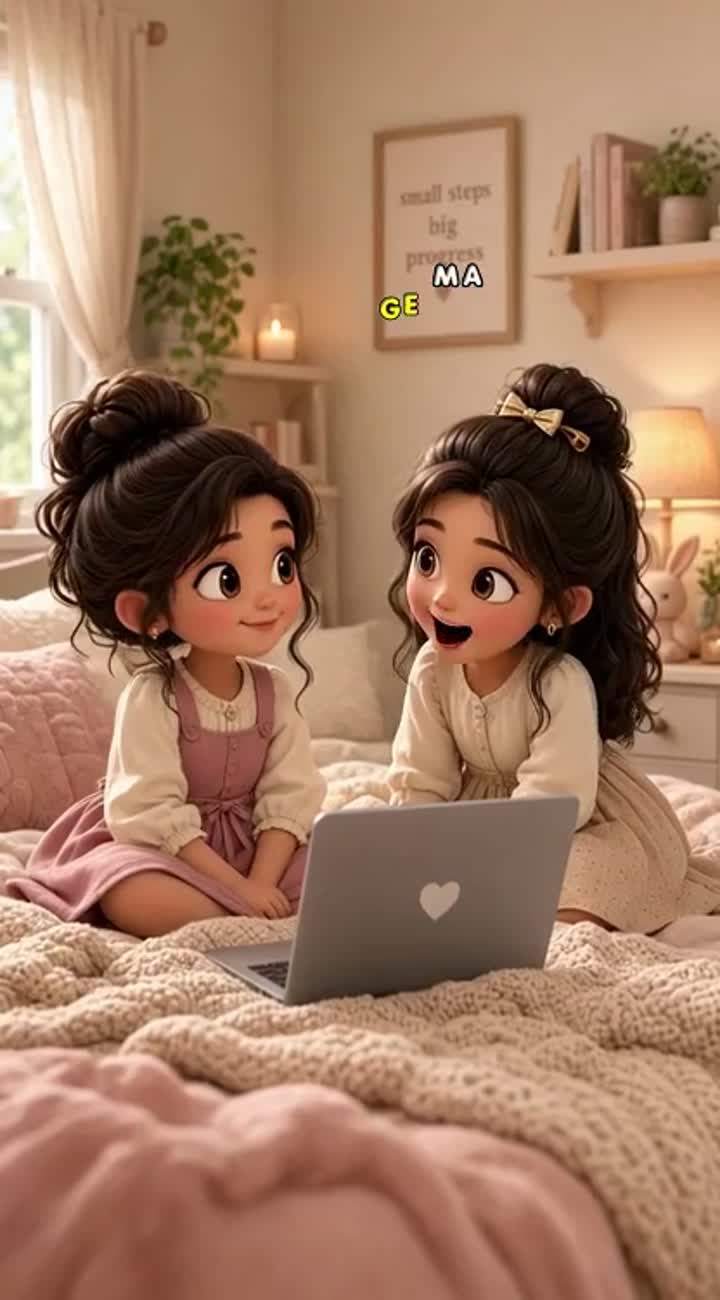 Cute and funny 3D animated video featuring two adorable cartoon… — AI cartoon