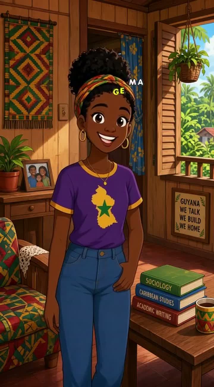 2D cartoon story set in Guyana — AI cartoon