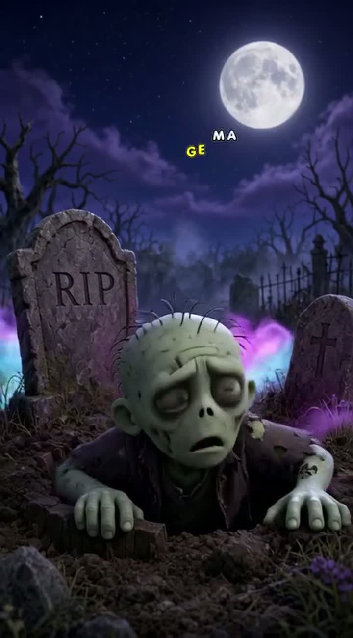 Funny 3D cartoon about a friendly zombie — AI cartoon
