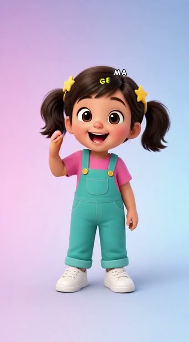 Original cute 3D preschool cartoon girl named Lumi… — AI cartoon