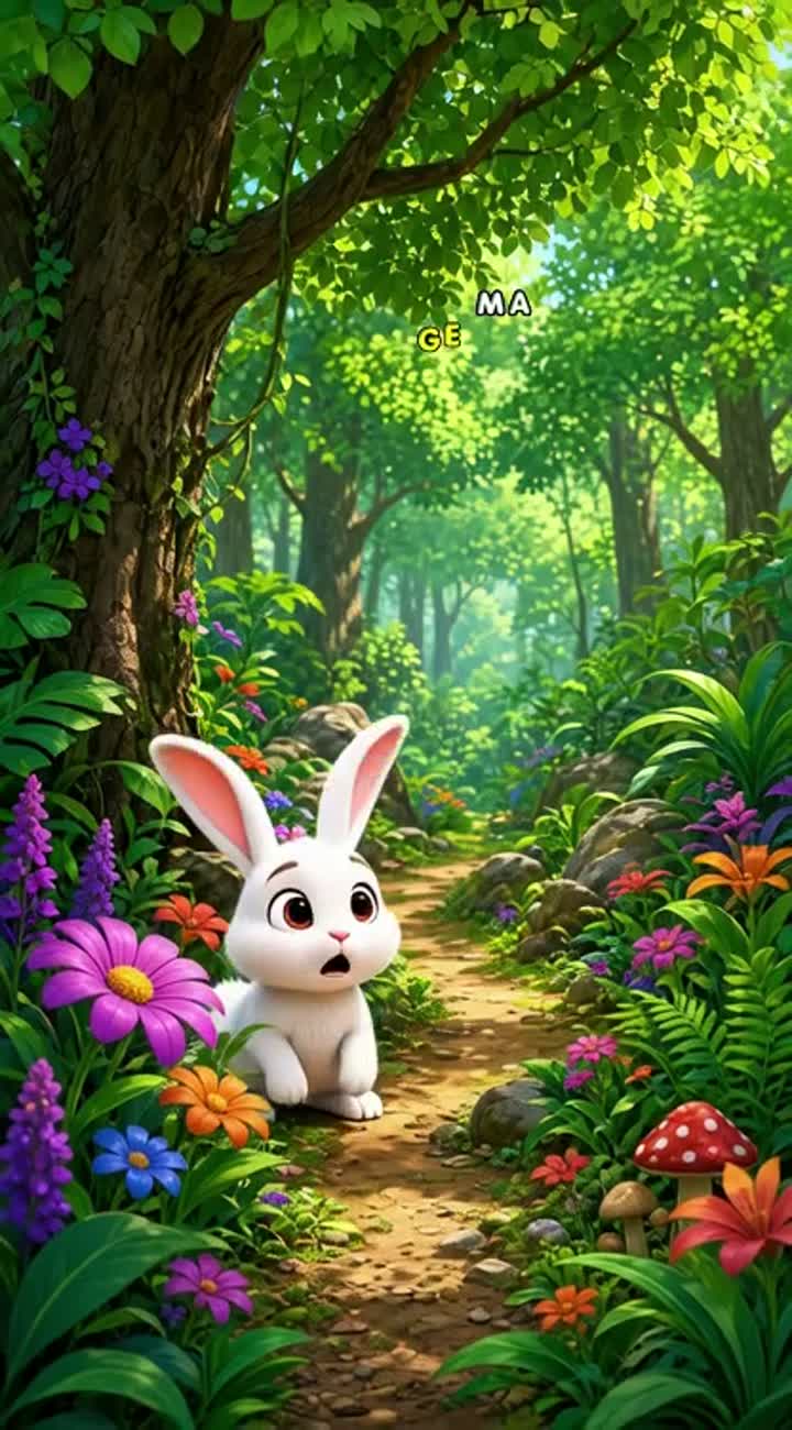 A tiny rabbit named Mono lives in this forest — AI cartoon