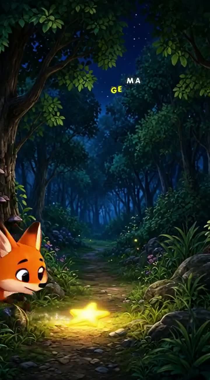 Once upon a time, a little orange fox named Benny lived… — AI cartoon