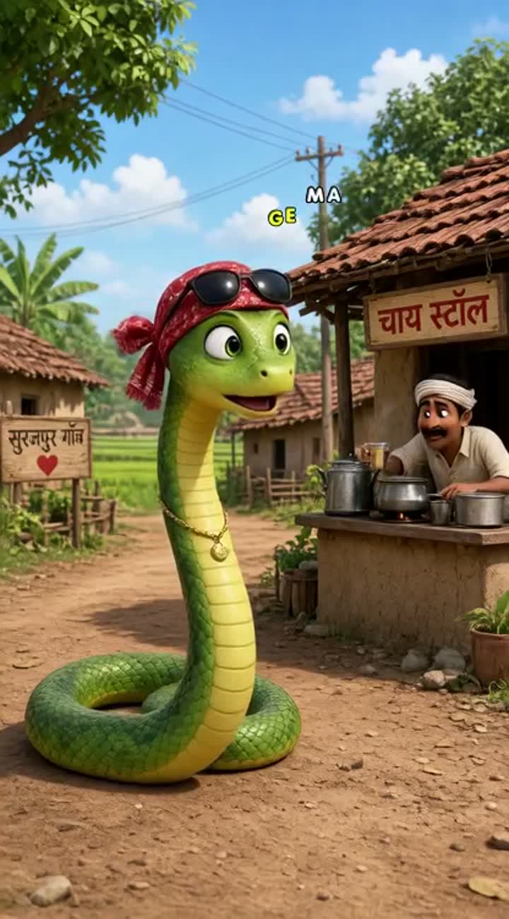 High-quality 3D cartoon animation set in a colorful Indian… — AI cartoon