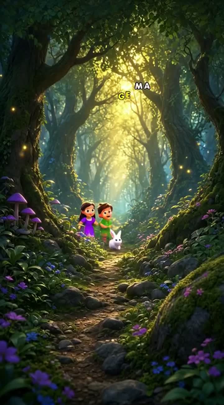 The main characters are a little girl with brown hair wearing… — AI cartoon