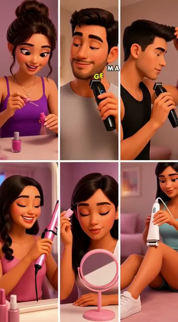 Comercial animado estilo caricatura dos D, moderno… — AI cartoon