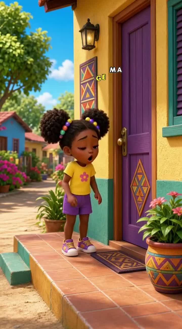 Colourful 3D animated children's cartoon titled "Amara's Big… — AI cartoon