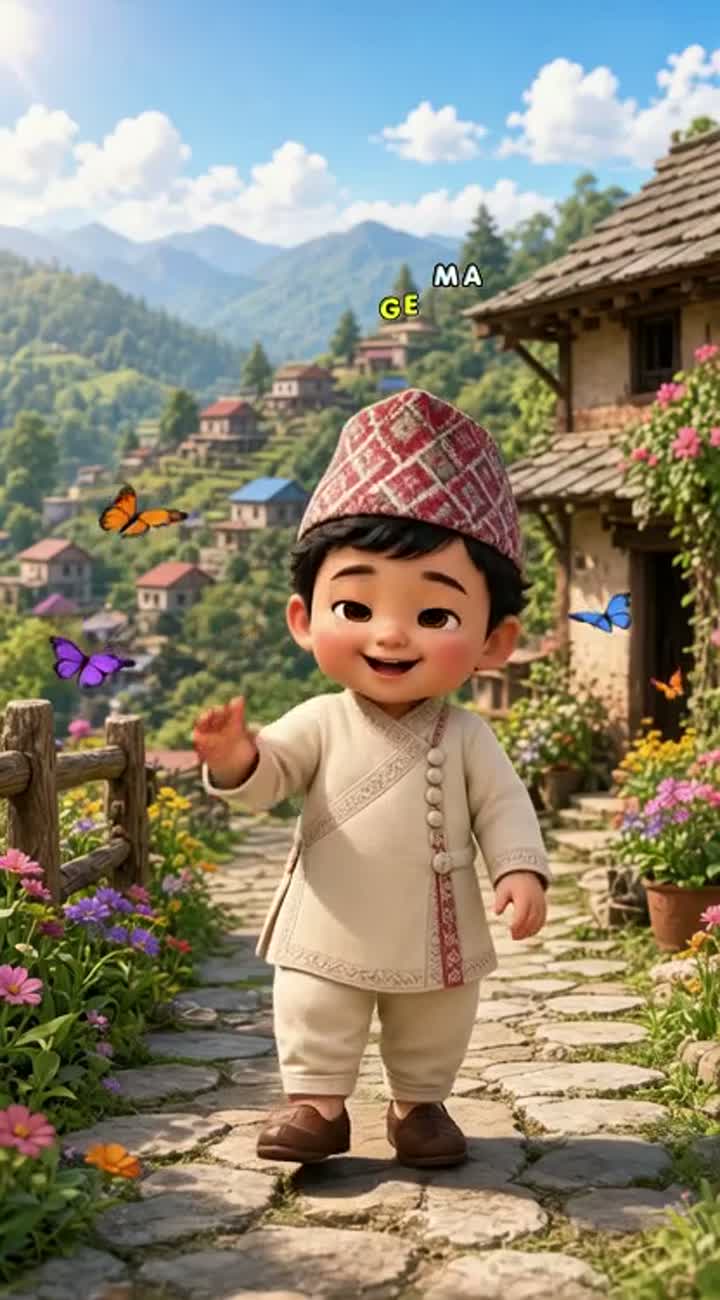 Cute, high-quality 3D animated cartoon of an adorable Nepali baby… — AI cartoon