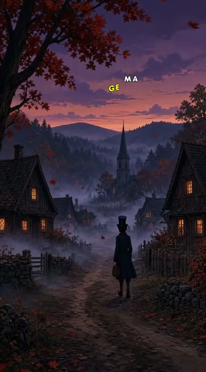 First scene of a short animated film based on Washington Irving's… — AI cartoon