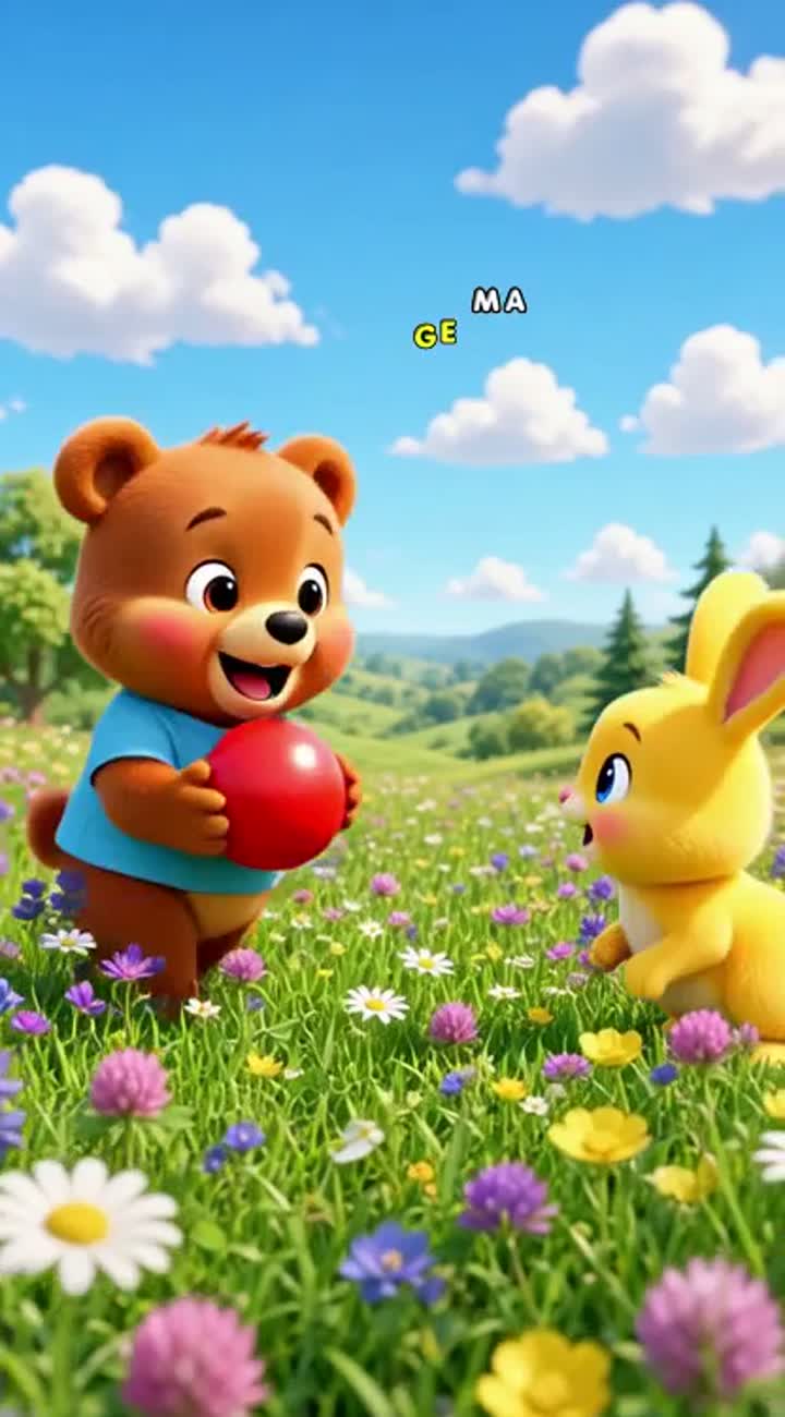 A cute, friendly little brown bear named Benny… — AI cartoon