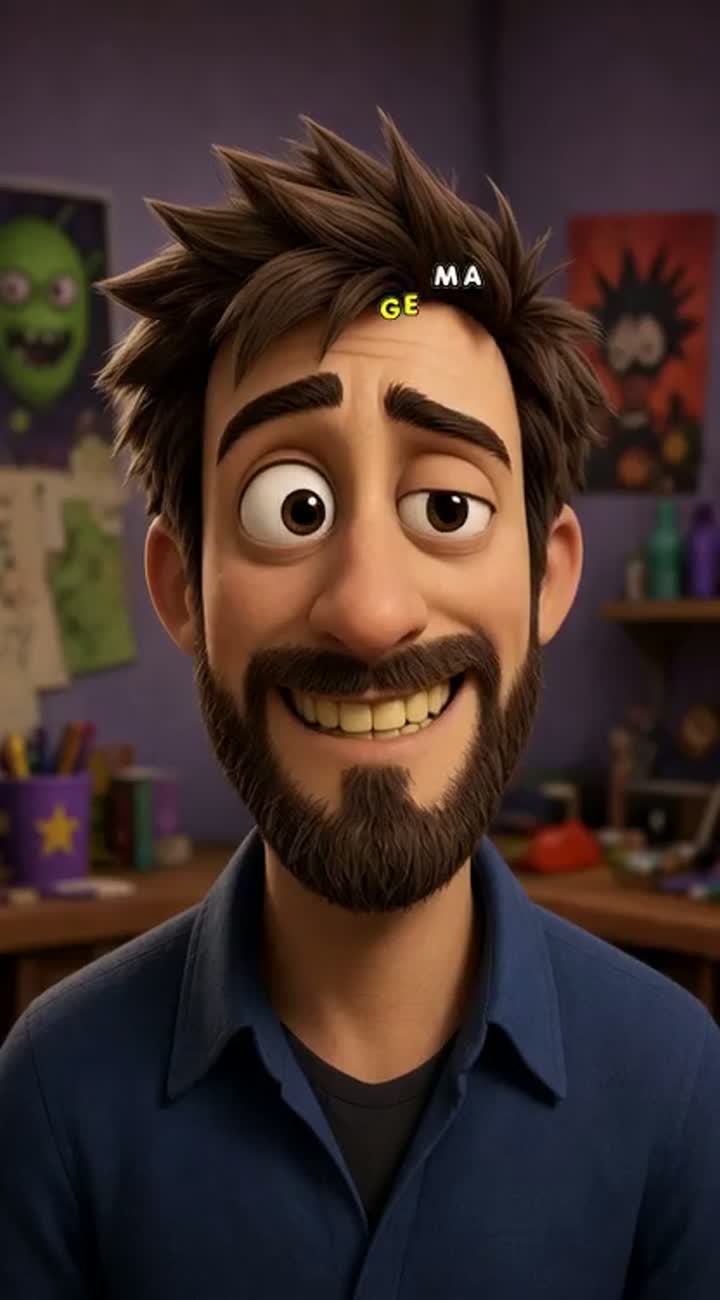 A cartoon character named Jeffrey: man sharp jawline eyes going… — AI cartoon