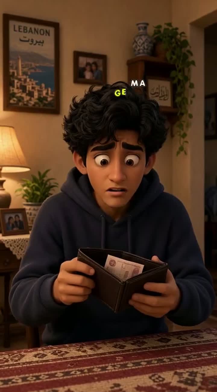 A cinematic 3D animated cartoon of a young Lebanese man… — AI cartoon