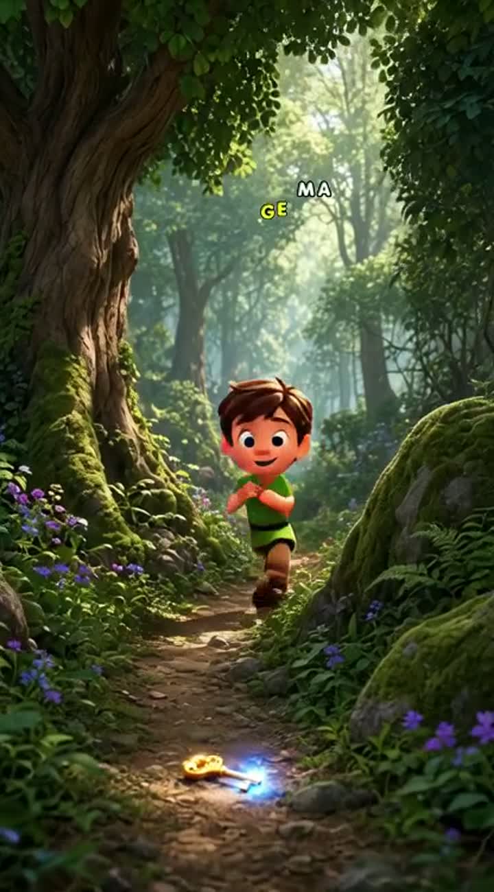 3D animated cartoon movie about a young boy who finds a mysterious… — AI cartoon