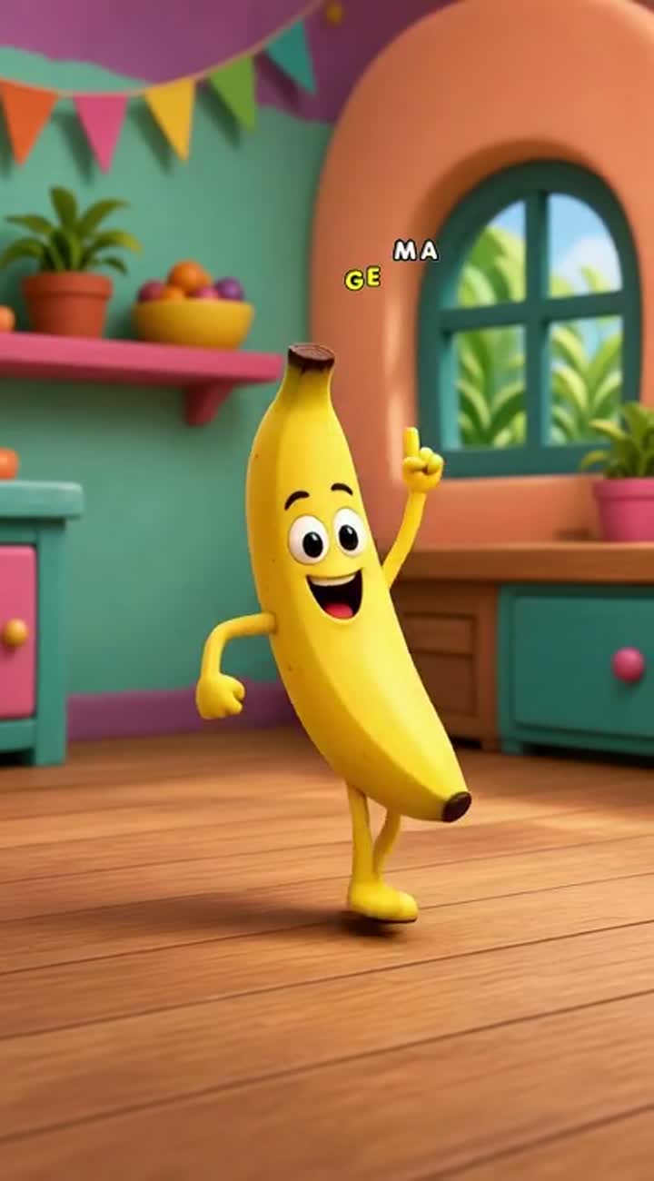 A banana starts dancing to a catchy beat — AI cartoon