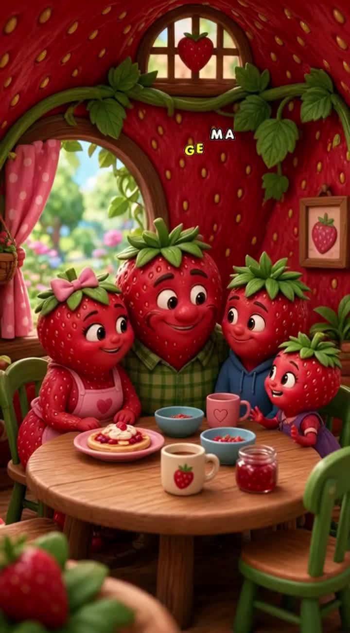THE STRAWBERRY FAMILY — AI cartoon
