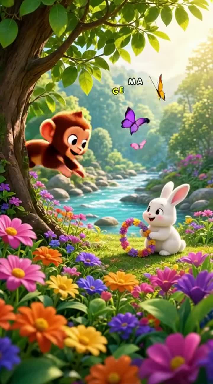 A vibrant, colorful Pixar-style animated cartoon set… — AI cartoon