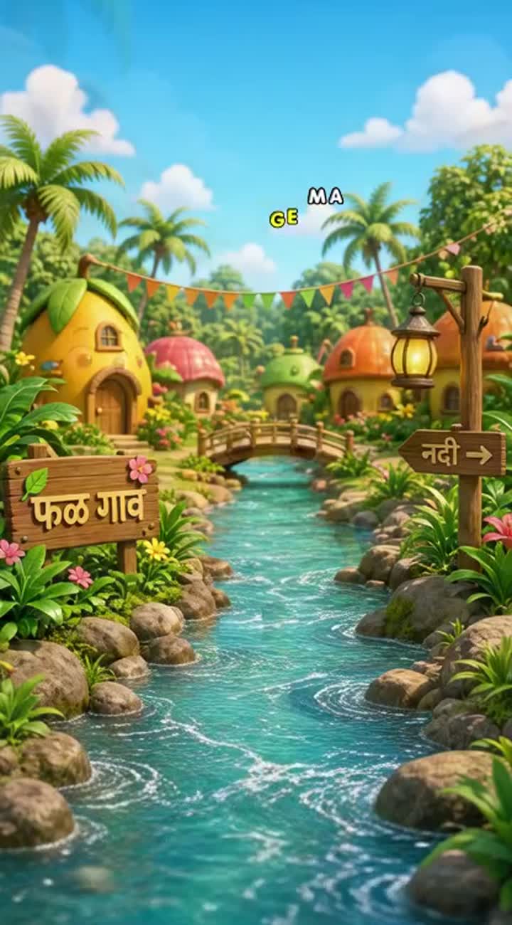 Cute, colorful 3D cartoon fruit story for YouTube Shorts… — AI cartoon