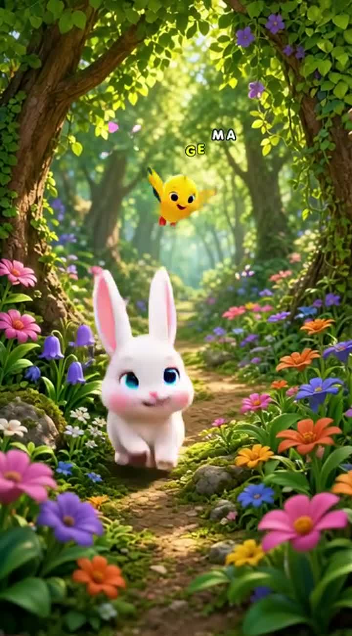 Fluid animation, designed as a cheerful children's video — AI cartoon