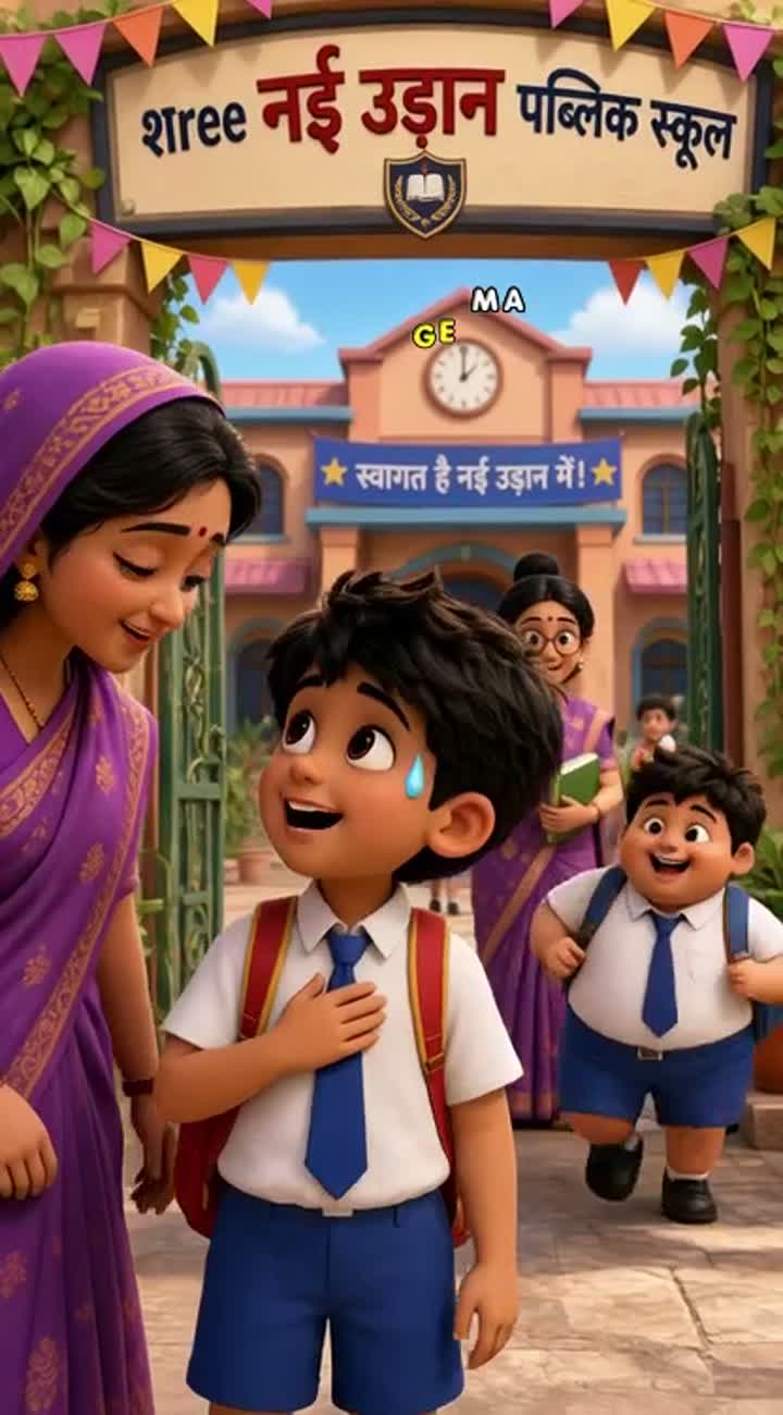Exaggerated funny expressions, and playful school mischief — AI cartoon