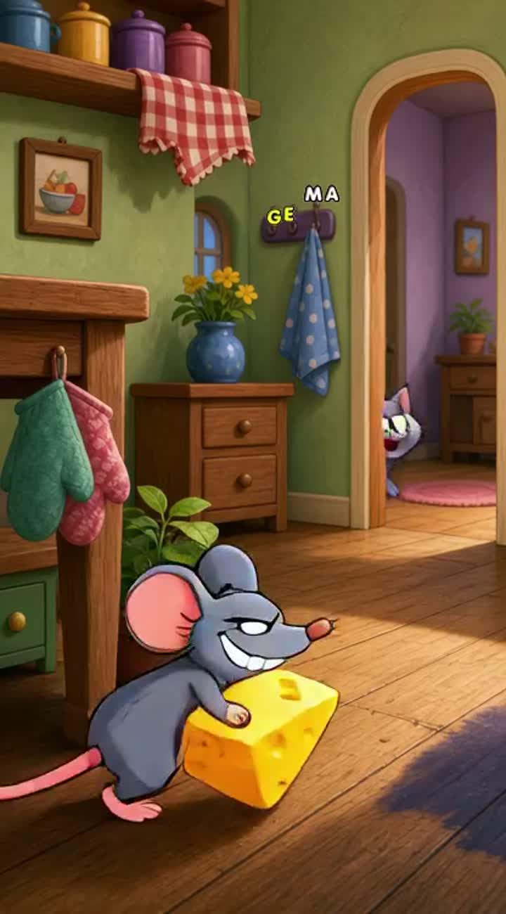 A shy robot learns to bake, Pixar Create a funny 2D cartoon… — AI cartoon