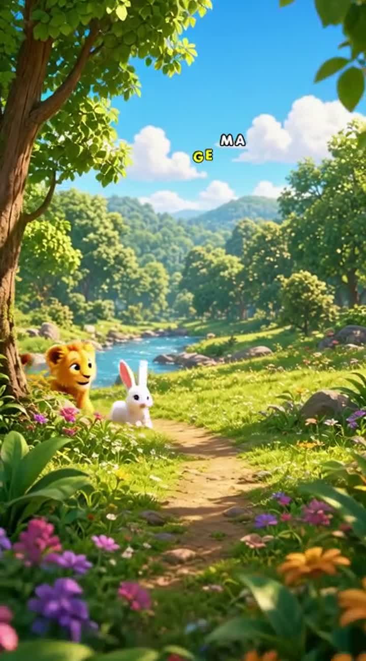LEO EL LEÓN Y BRUNO EL CONEJITO, AMIGOS PARA SIEMPRE — AI cartoon