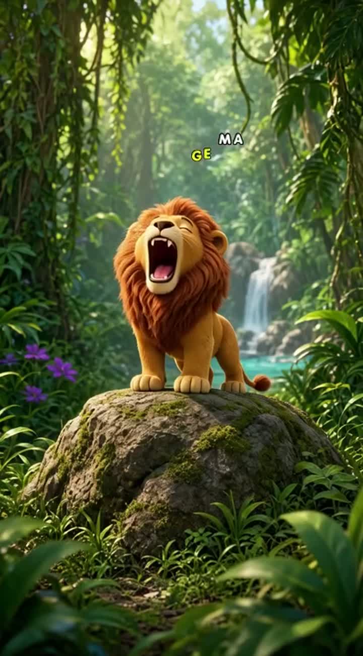 The Powerful Roar (0:00 - 0:12) — AI cartoon