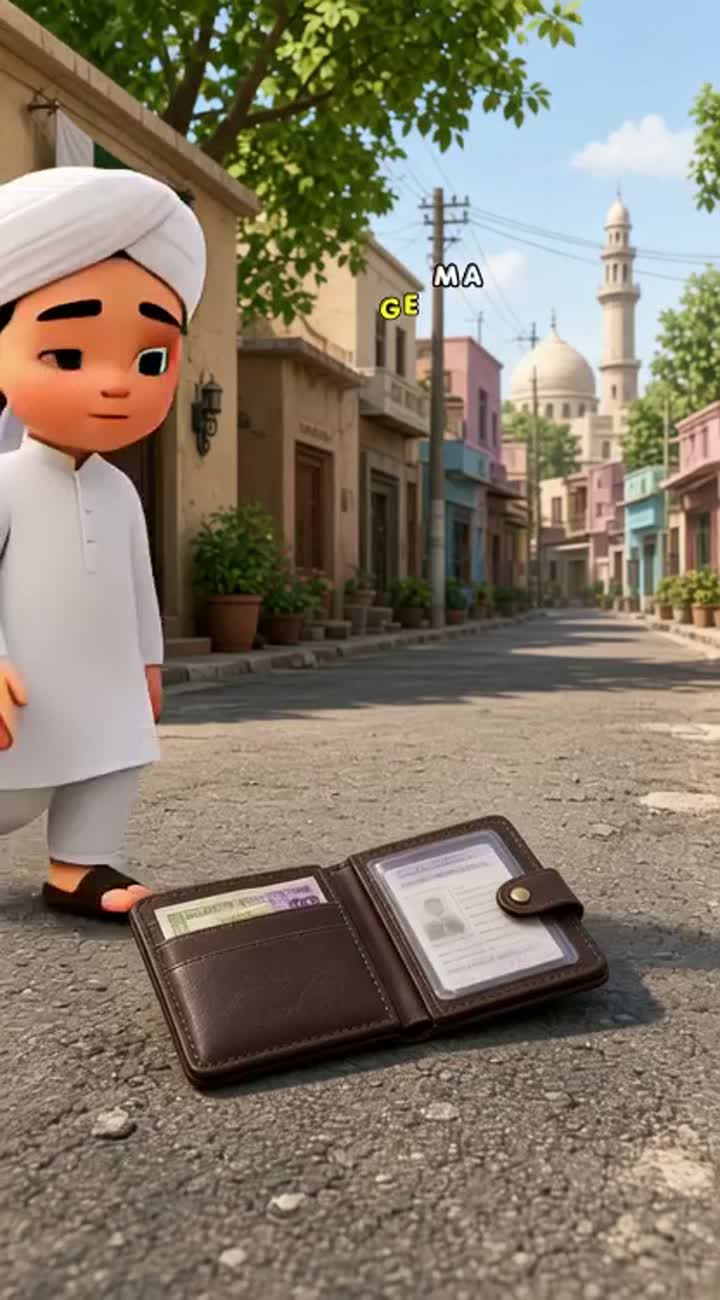 Designed as a clean, respectful Islamic children's cartoon — AI cartoon