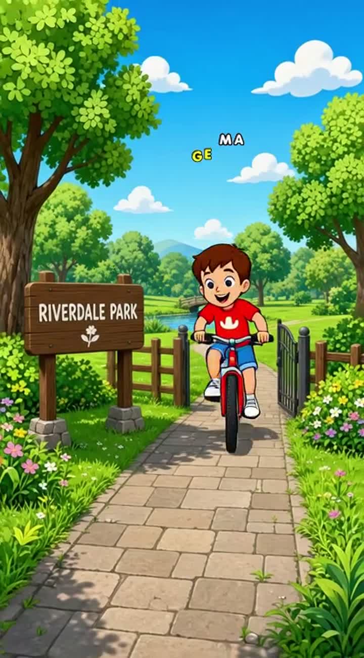 Tom likes riding a bike — AI cartoon