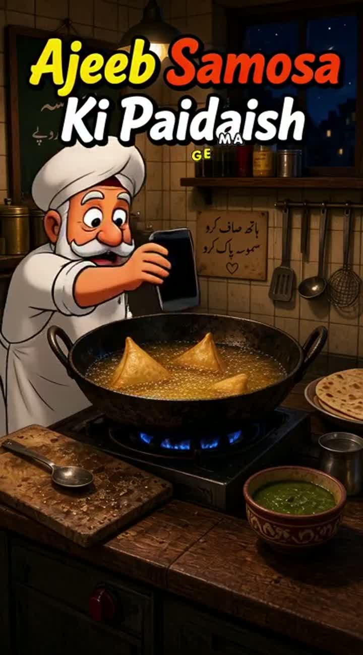 Ajeeb Samosa Ki Paidaish — AI cartoon