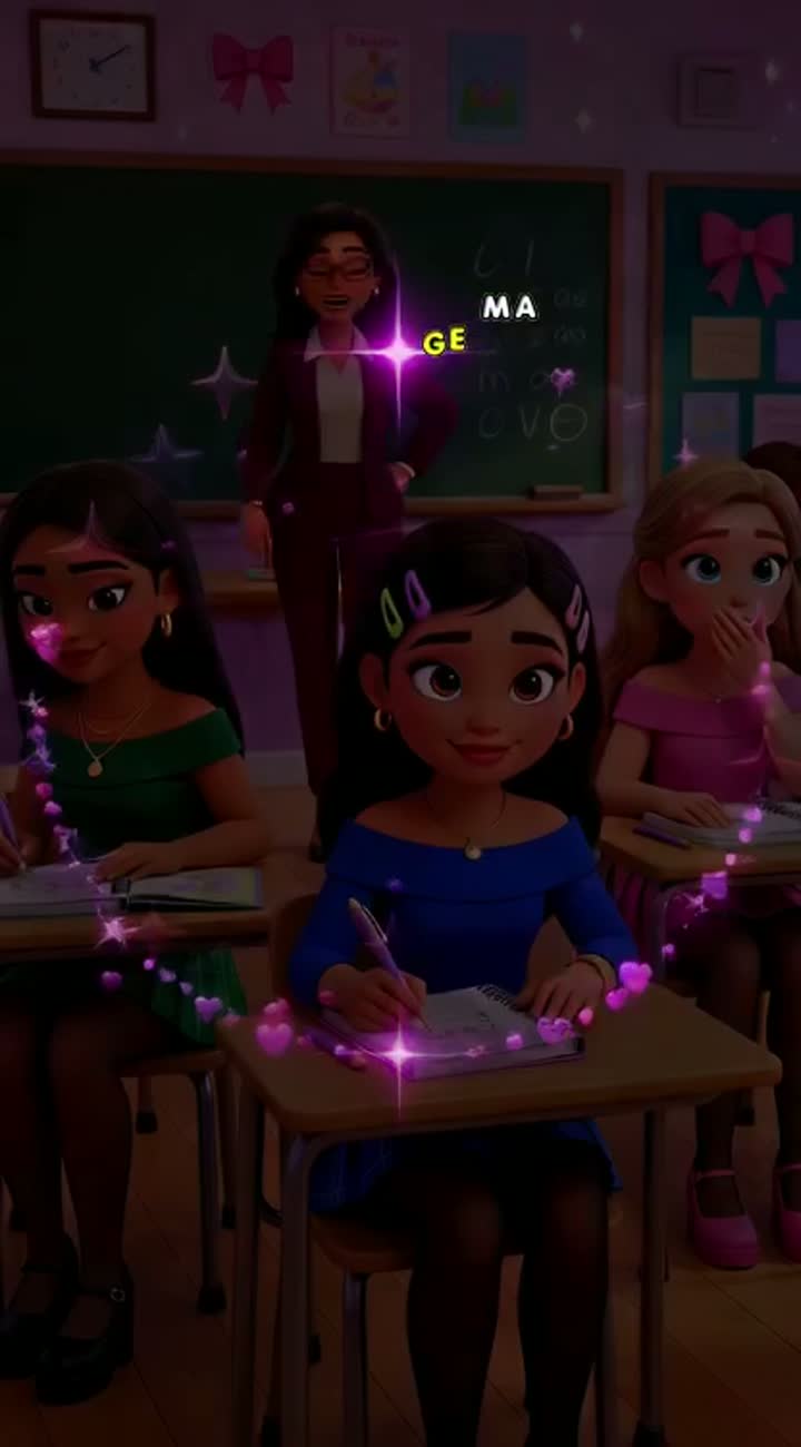 Animated middle-school drama called GLAM — AI cartoon
