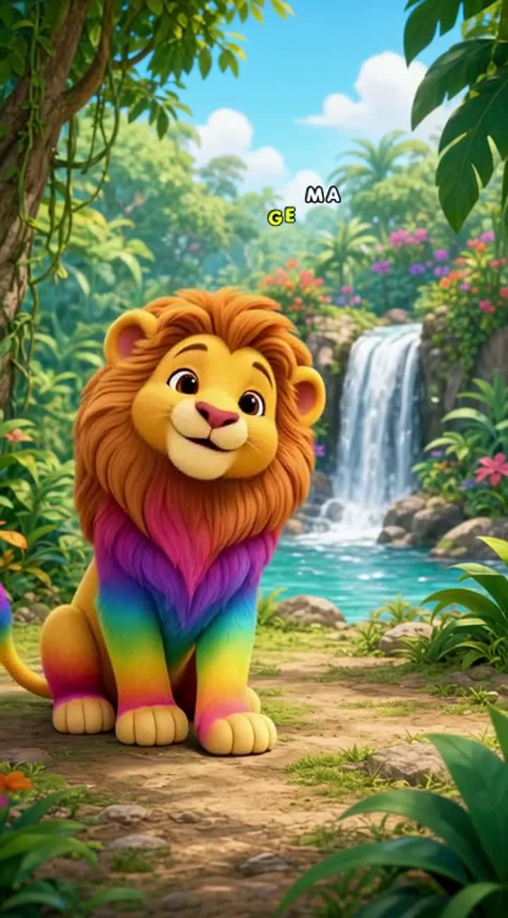 Podrias crear un leon que sea muy cariñoso y amoroso — AI cartoon