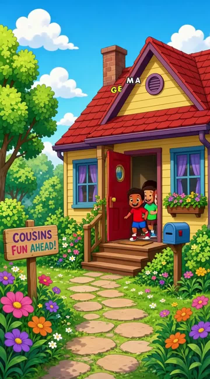 8 cousin fun Animated cartoon with smooth animation… — AI cartoon
