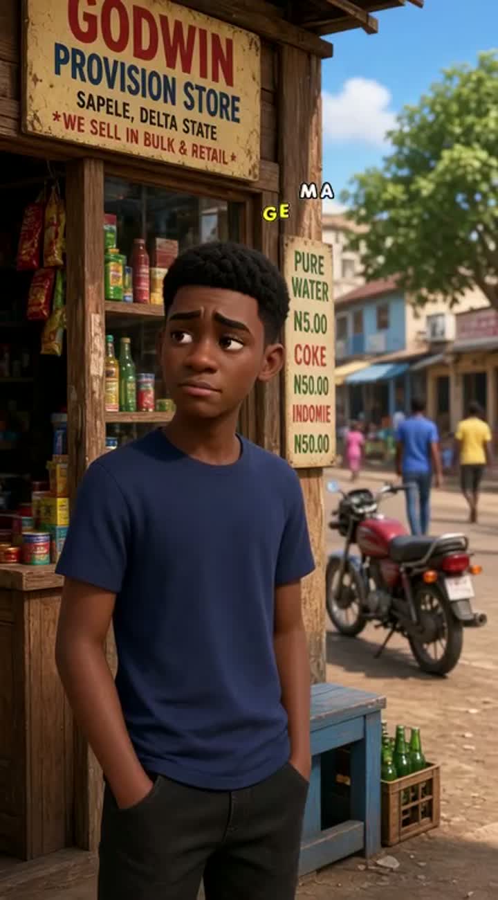 Beautiful 3D animated cartoon about Nigerian youths in Sapele… — AI cartoon