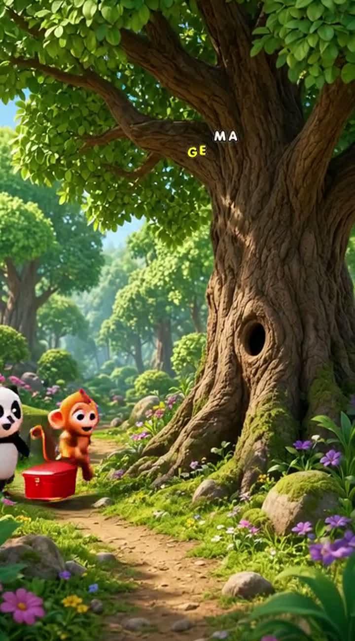 Cute and funny 3D cartoon story for kids about two best friends… — AI cartoon