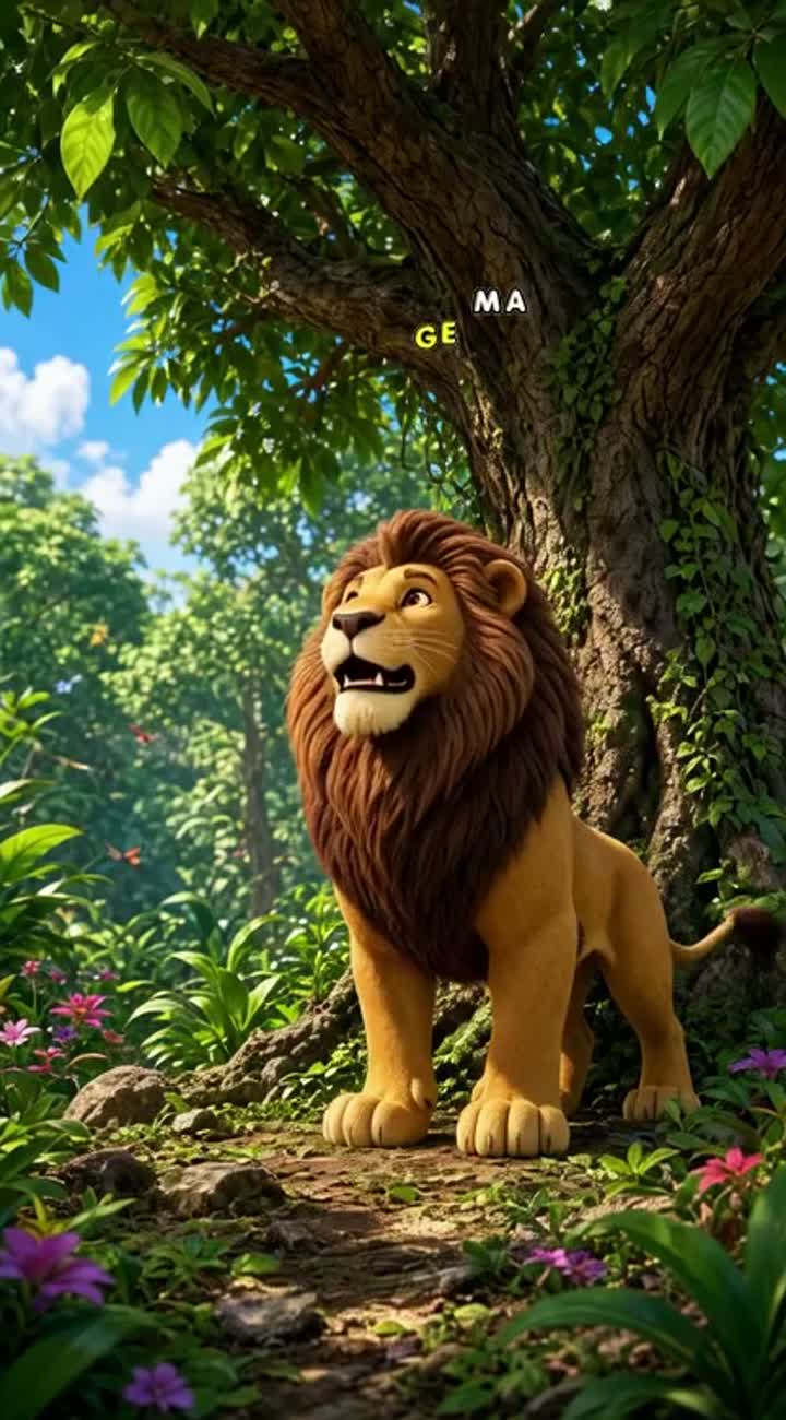High-quality 3D cartoon animation in a beautiful Indian jungle — AI cartoon