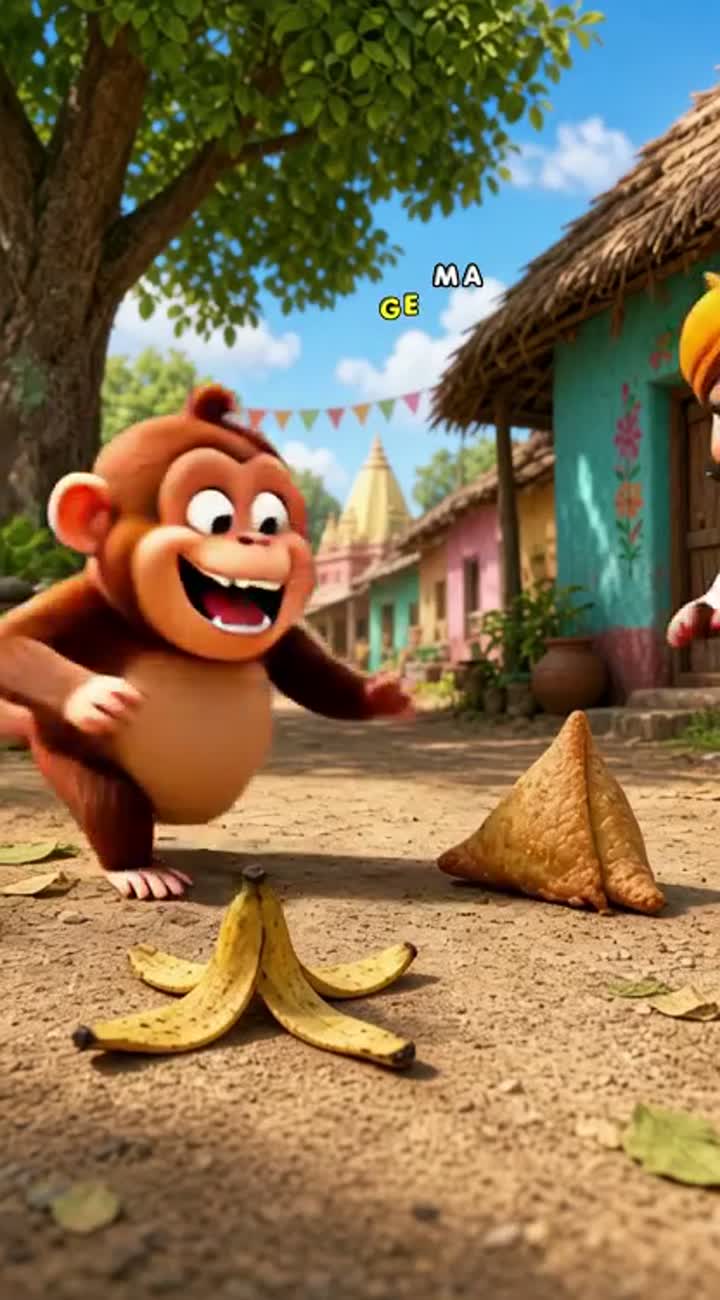 Funny 3D Indian cartoon in a vibrant, colourful animated style… — AI cartoon