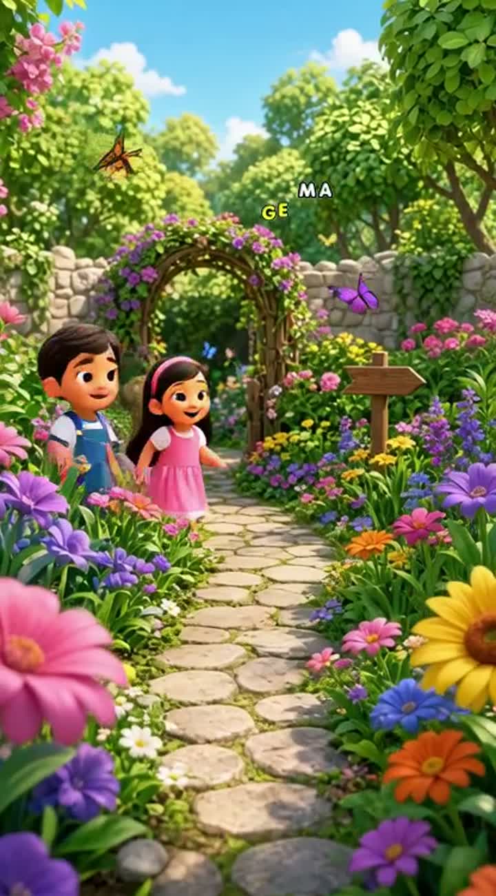Loulou's Magical Garden Adventure — AI cartoon